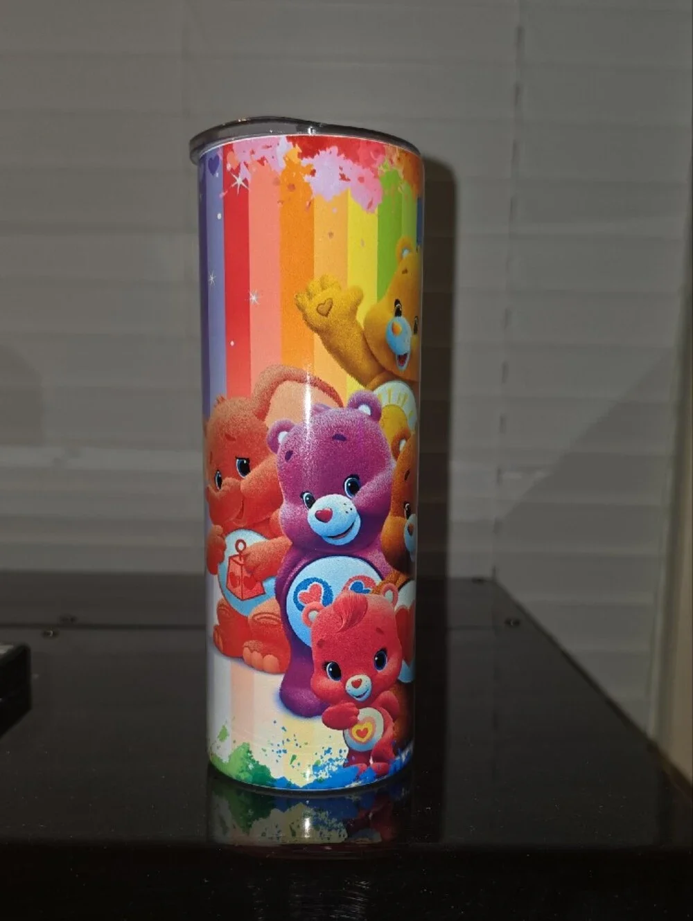 Rainbow Care Bears Tall Tumbler with Playful Character Art
